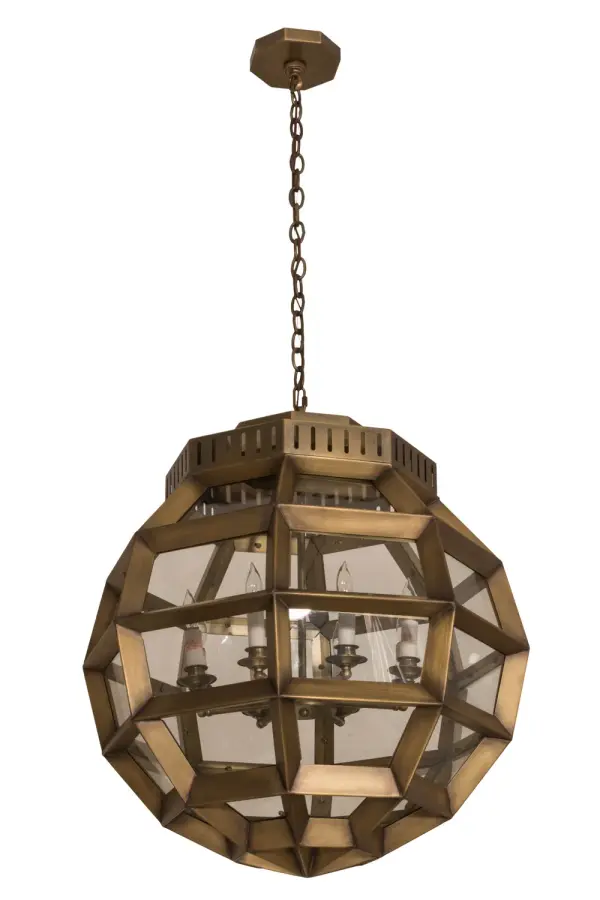 Every Meyda Tiffany item is a unique handcrafted work of art. Natural variations in the wide array of materials that we use to create each Meyda product make every item a masterpiece of its own. Photographs are a general representation of the product. Colors and designs will vary. Collection: Armoury Finish: Antique Brass Glass: Clear Glass Width: 26.00" Height: 34.50" Length: 26.00" Weight: 70.00 lb Number of Bulbs: 8 Maximum Wattage: 40.00 W Bulb Type: BA9 Bulb Base: Candelabra Material: Steel Country of Origin: USA Safety Listing: Damp Safety Rating: Damp