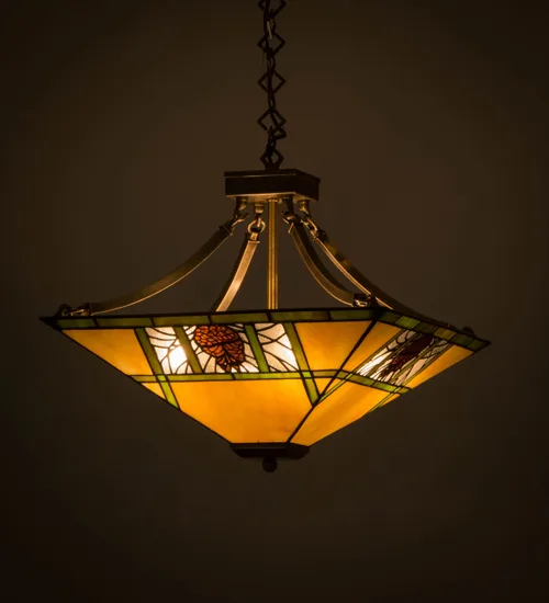 17" Square Pinecone Ridge Inverted Pendant