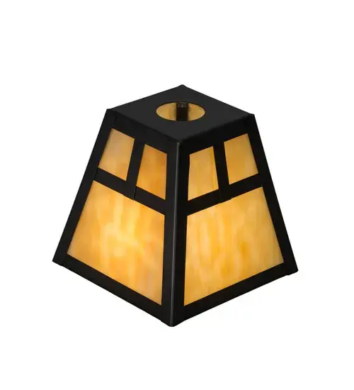 Stunning art glass inspired by the Arts & Crafts movement. The straight lines of this Mission design featured on Beige Flemish Glass are complemented with Solid Brass hardware hand finished in a warm Craftsman Brown hue. The shade is handcrafted by highly skilled artisans in our 180,000 square foot manufacturing facility in Yorkville, NY. Custom sizes, styles, and finishes are available. The shade can be used in multiples to create a chandelier or with handsome hardware to produce mini pendants, vanity lights, and wall sconces. Collection: T" Mission" Finish: Craftsman Brown Glass: Beige Art Glass Width: 8.50" Height: 6.00" Length: 6.00" Weight: 2.00 lb Number of Bulbs: 4 Bulb Type: A19 Bulb Base: Medium Material: Steel Country of Origin: USA Safety Listing: Dry Safety Rating: Dry - alternate view