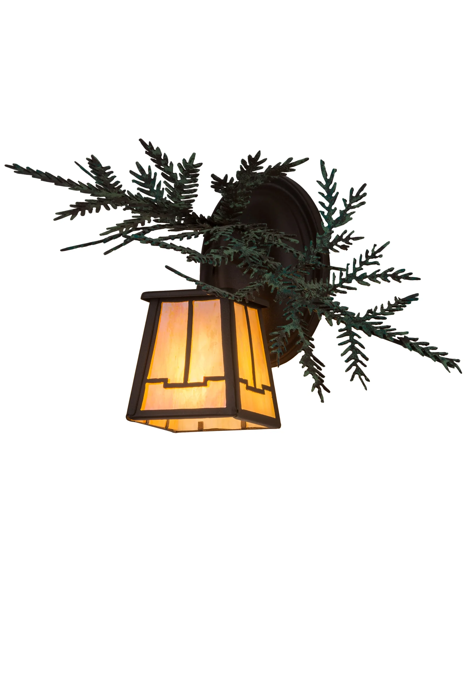 16" Wide Pine Branch Valley View Left Wall Sconce