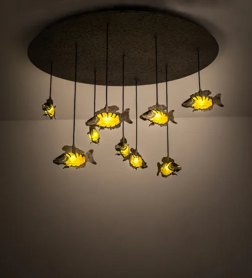 56"W Tiervis 9 LT Cascading Pendant