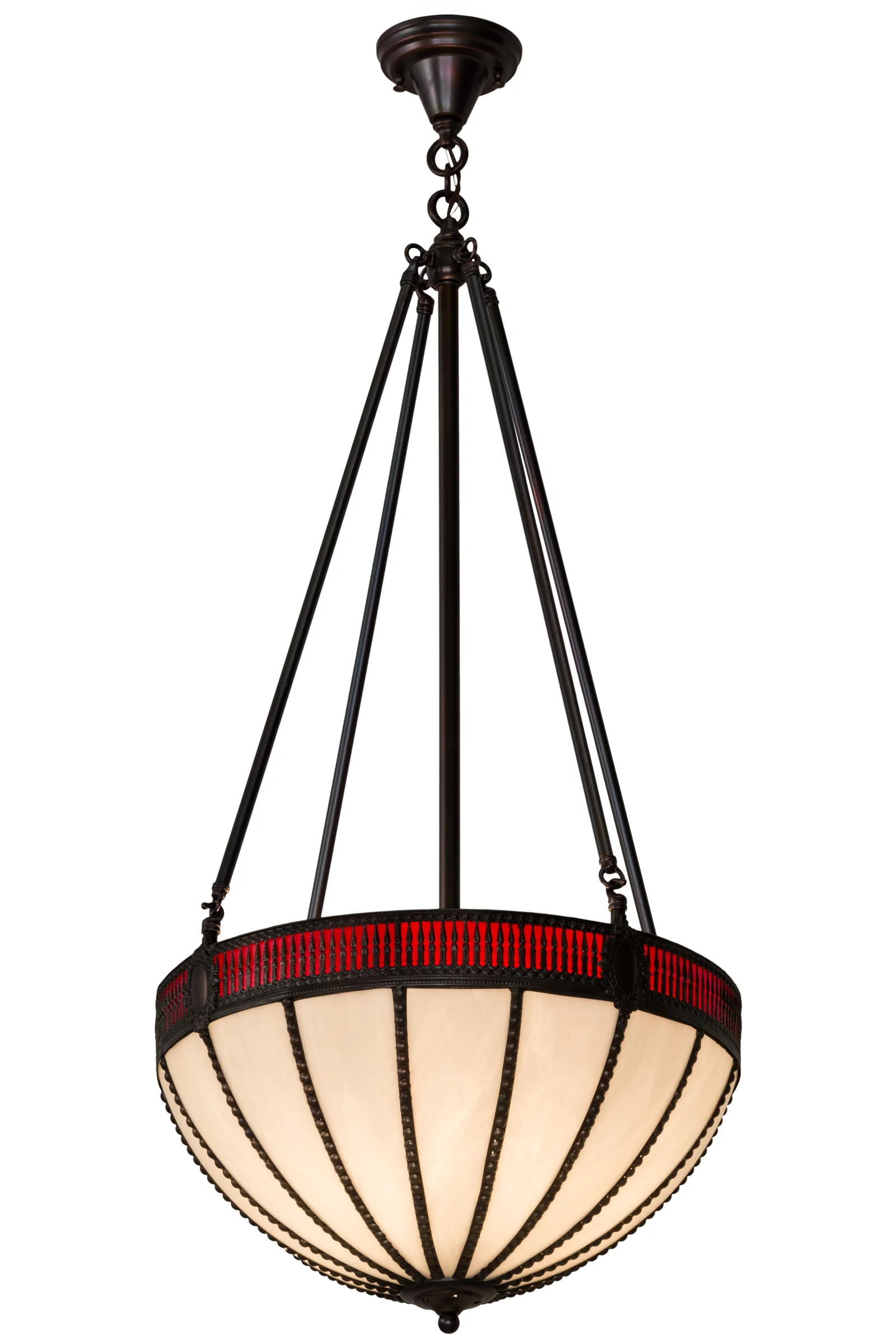 Gothic Four Light Inverted Pendant in Weathered Antique Brass