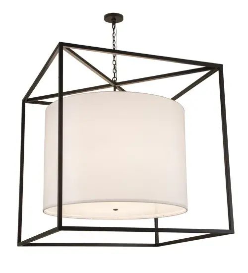 A sophisticated architectural styled pendant is designed with a pizazz that is unique, fresh and stylish. Give your decor an extra edge with this breathtaking fixture, which is highlighted with a solid structure that surrounds a round White Textrene shade with a Statuario Idalight bottom diffuser. The hardware and frame are featured in a handsome Timeless Bronze finish. Handcrafted in the USA, Kitzi is available in custom sizes, styles and finishes, as well as dimmable energy efficient lamping options such as LED. The 48-inch fixture is UL and CUL listed for damp and dry locations. Collection: Kitzi Finish: Timeless Bronze Glass: White Width: 68.00" Height: 68.00" Length: 48.00" Weight: 73.00 lb Extension from Wall: 11.50" Number of Bulbs: 6 Maximum Wattage: 40.00 W Bulb Type: A19 Bulb Base: E26 Material: Steel Country of Origin: USA Safety Listing: Dry Safety Rating: Dry - alternate view
