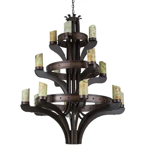 48" Wide Castilla Jadestone 16 Light Three Tier Chandelier - Image 3