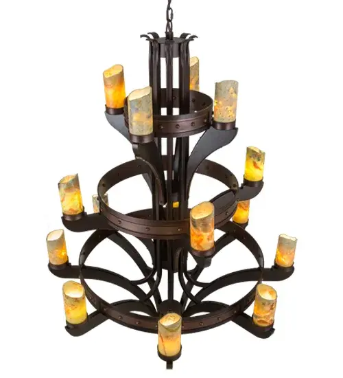 48" Wide Castilla Jadestone 16 Light Three Tier Chandelier - Image 4