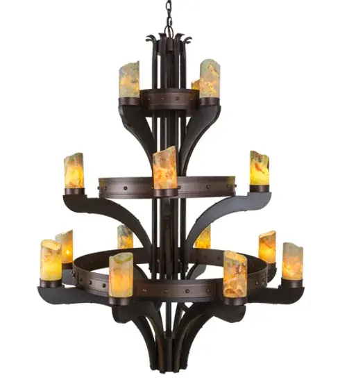 48" Wide Castilla Jadestone 16 Light Three Tier Chandelier - Image 5