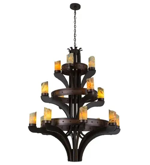 48" Wide Castilla Jadestone 16 Light Three Tier Chandelier - Image 10