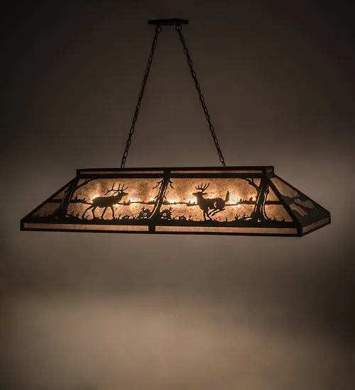 61" Long Elk & Deer at Lake Oblong Pendant