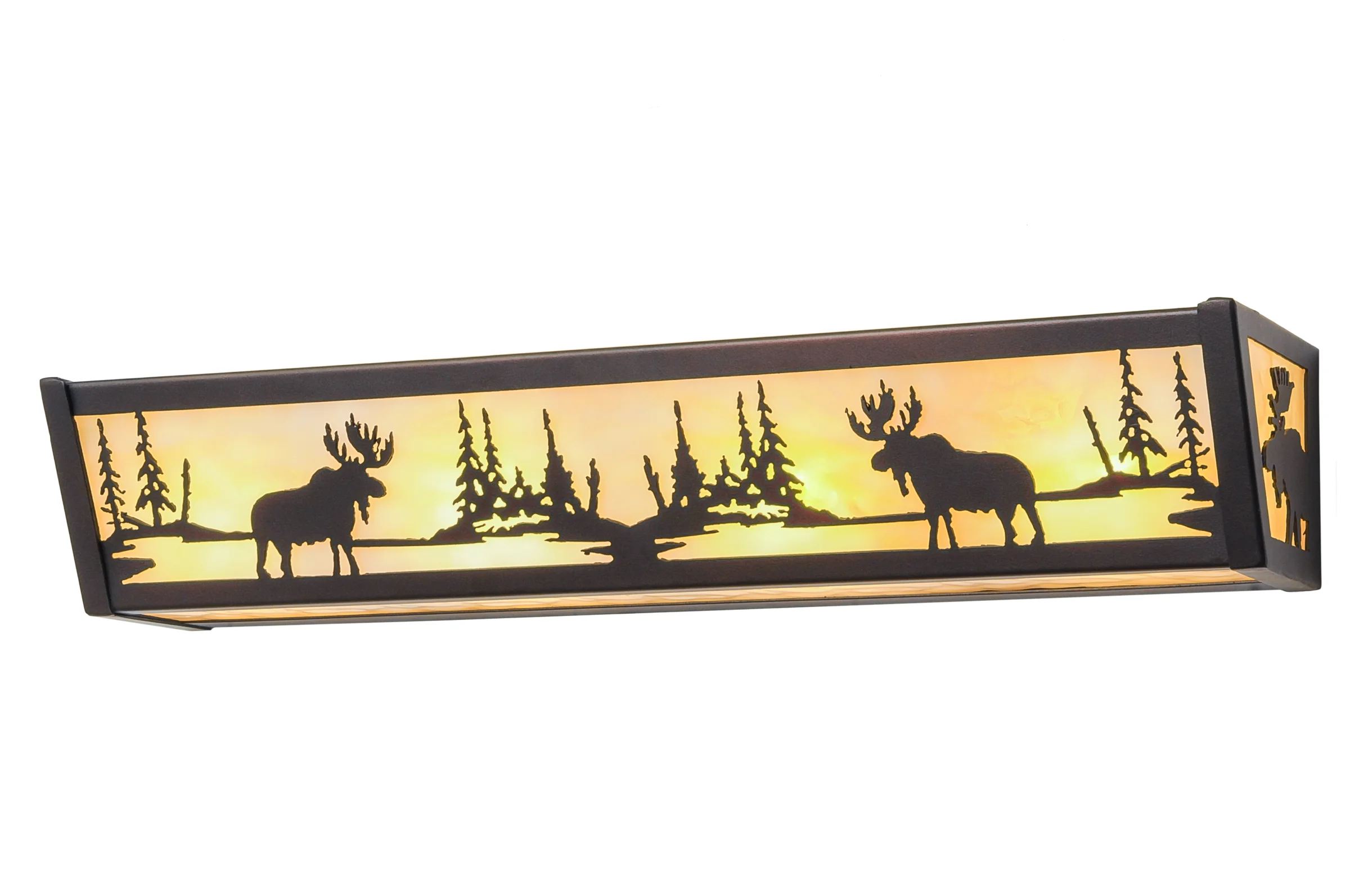 Moose At Lake Four Light Vanity in Mahogany Bronze