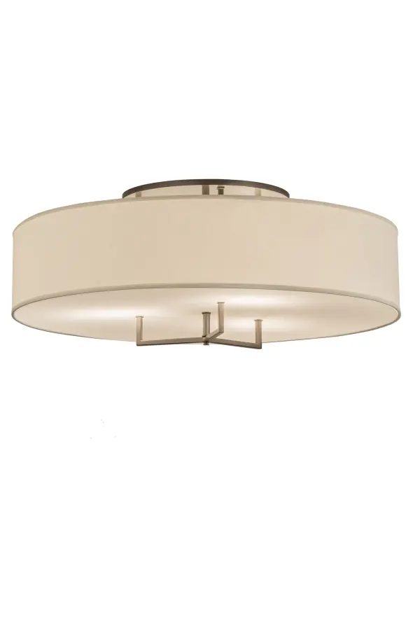 Offering a clean architectural look that will complement the most luxurious interiors; Cilindro Bahn creates soft illumination and sophistication with its elegant neutral palette. Eggshell Textrene is complemented with a Statuario Idalight bottom diffuser. Handcrafted by artisan hands in our manufacturing facility; this 36-inch wide ceiling fixture is enhanced with unique Bronze Metallic finished accents. Matching 30-inch fixture also available. Custom sizes; styles and finishes are available; as well as dimmable energy efficient lamping options. UL and cUL listed for dry and damp locations.