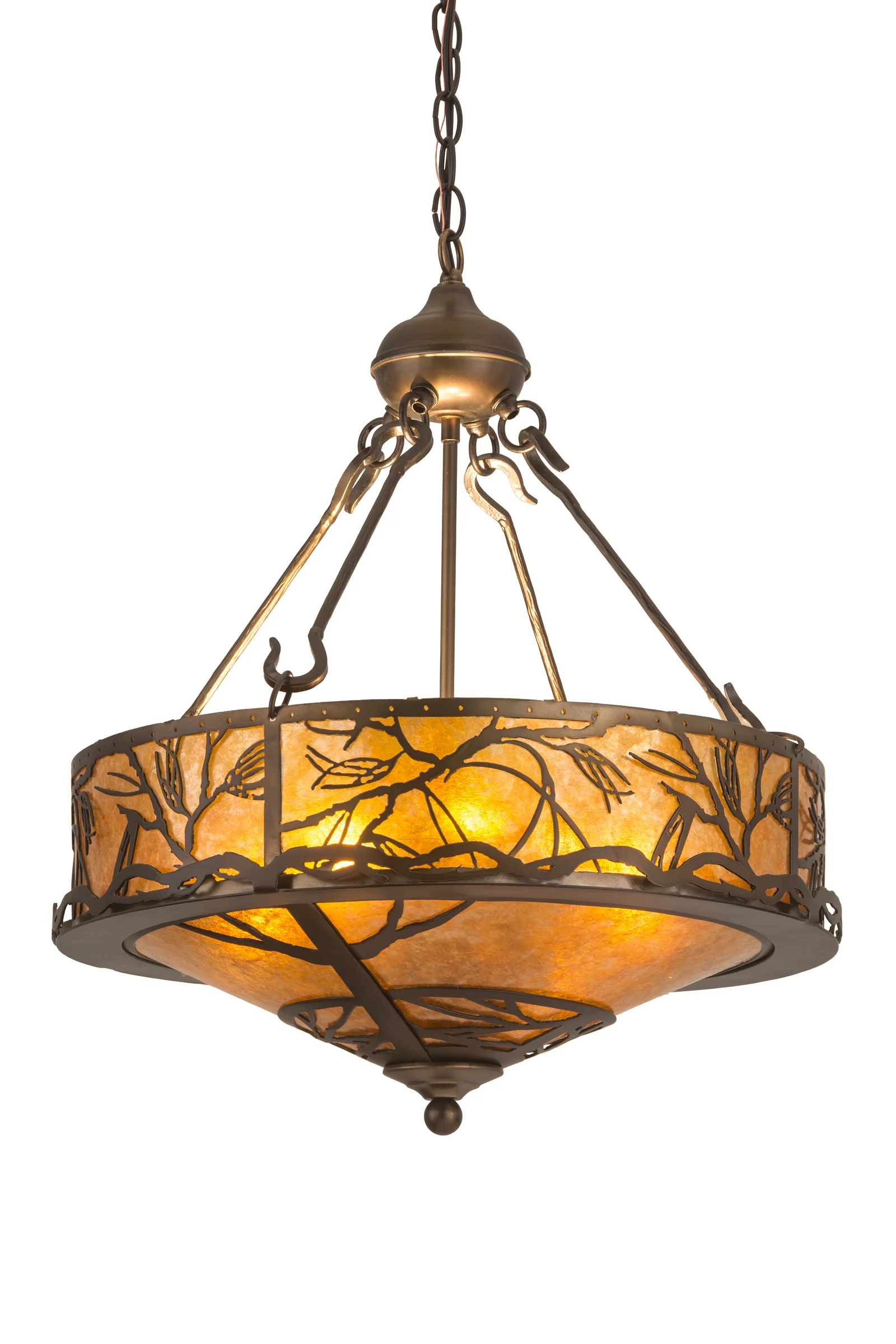 Branches Eight Light Inverted Pendant in Antique Copper
