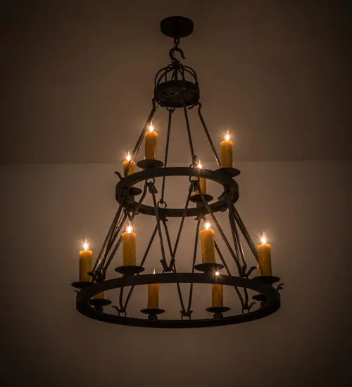 36"W Lakeshore 12 LT Two Tier Chandelier