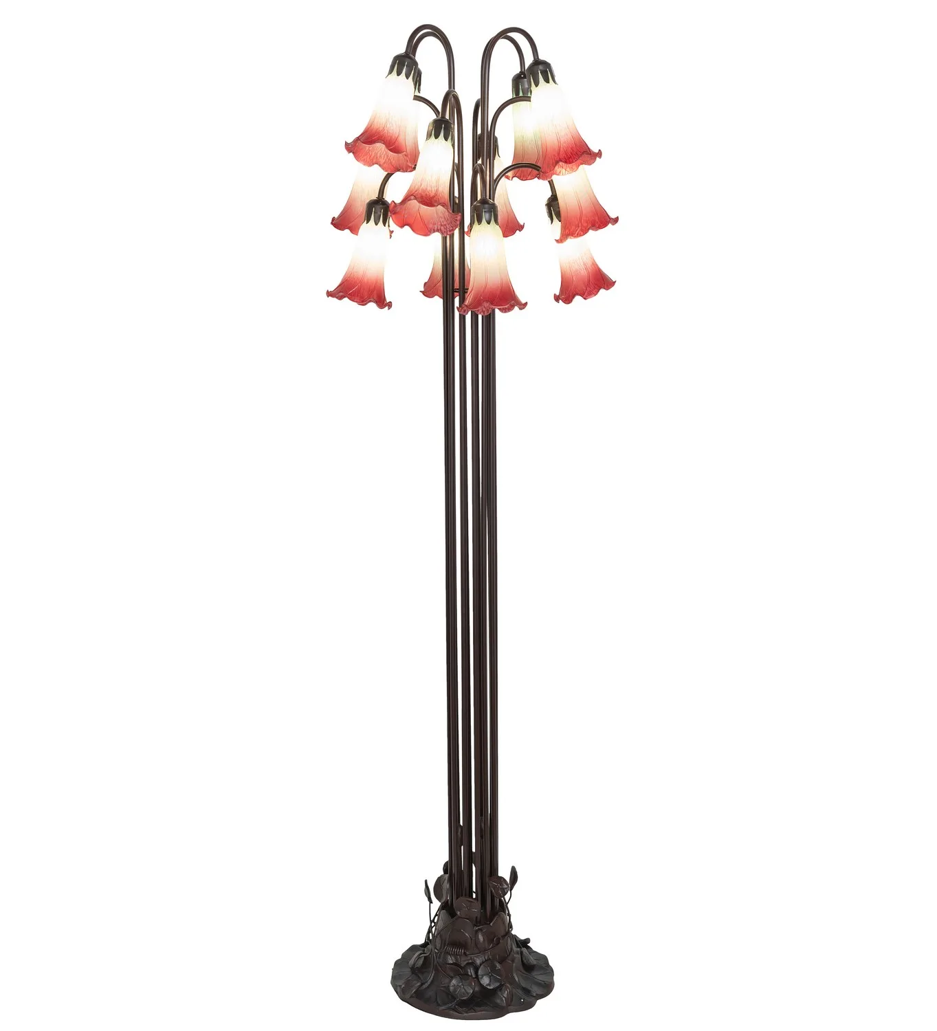Seafoam/Cranberry 12 Light Floor Lamp in Mahogany Bronze