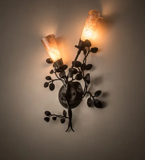 14.5" Wide Vinca Vine 2 Light Left Wall Sconce