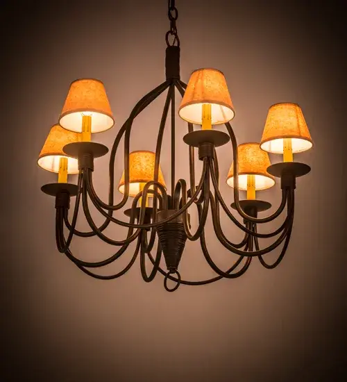 30"W Bell 6 LT Chandelier - Image 1