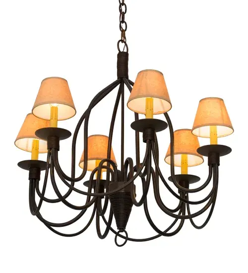 30"W Bell 6 LT Chandelier - Image 2