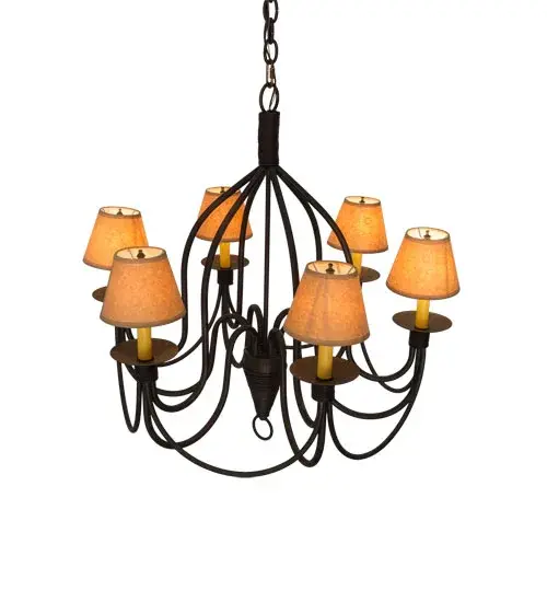 30"W Bell 6 LT Chandelier - Image 4
