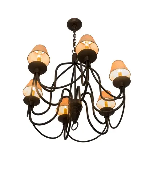 30"W Bell 6 LT Chandelier - Image 6