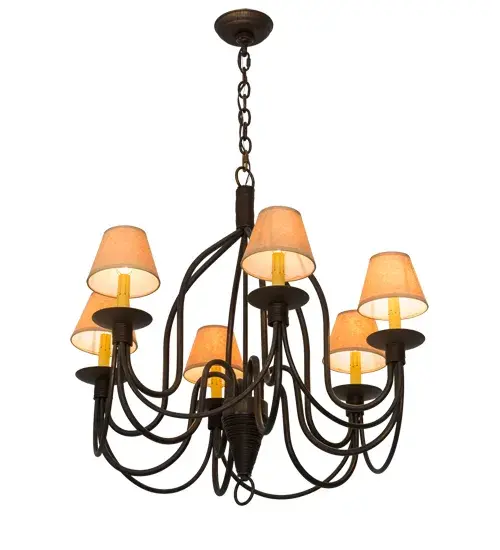 30"W Bell 6 LT Chandelier - Image 10