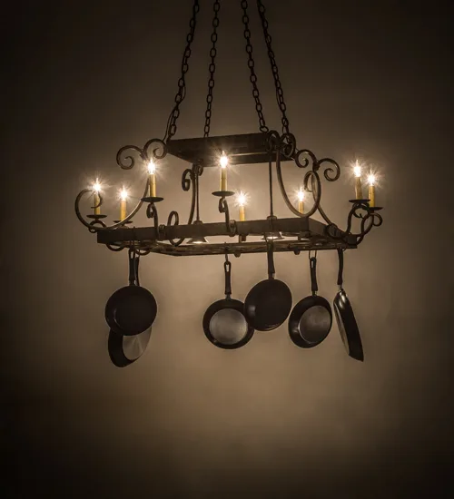 56" Wide Caiden 10 Light Pot Rack