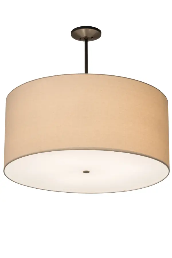Offering a rich curvaceous look that will complement the most luxurious interiors, Cilindro creates soft illumination and sophistication with its elegant neutral palette. Natural Textrene is complemented with a Statuario Idalight bottom diffuser. Handcrafted by artisan hands in our manufacturing facility, this 36-inch wide ceiling fixture is enhanced with Timeless Bronze finished hardware and accents. Custom sizes, styles and finishes are available, as well as dimmable energy efficient lamping options. The fixture is UL and cUL listed for dry and damp locations. Collection: Cilindro Finish: Timeless Bronze Glass: Natural Textrene Width: 36.00" Height: 34.00" Length: 36.00" Weight: 17.50 lb Number of Bulbs: 6 Maximum Wattage: 60.00 W Bulb Type: A19 Bulb Base: E26 Material: Steel Country of Origin: USA Safety Listing: Damp Safety Rating: Damp