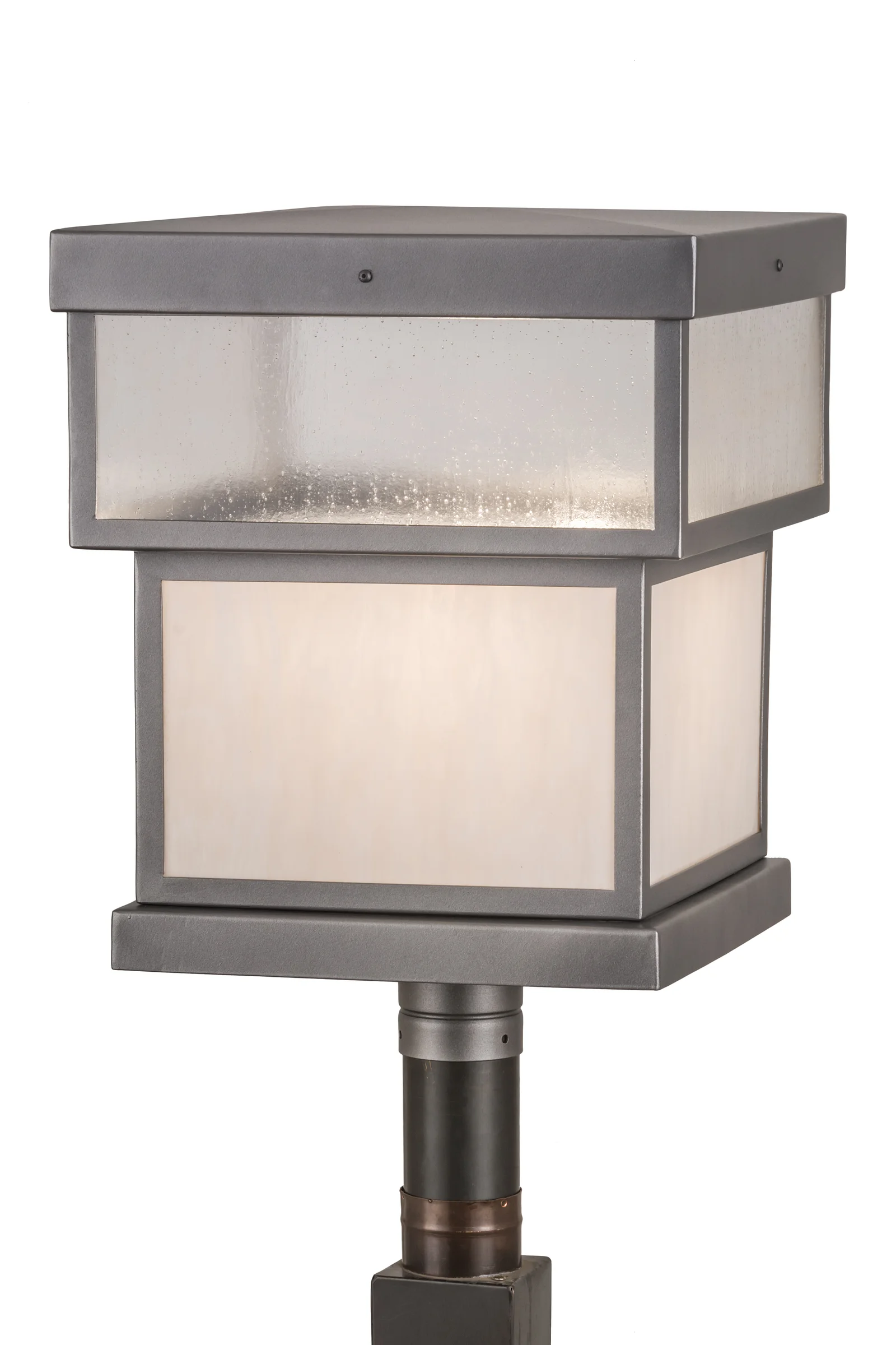 Quadrato One Light Post Mount in Pewter