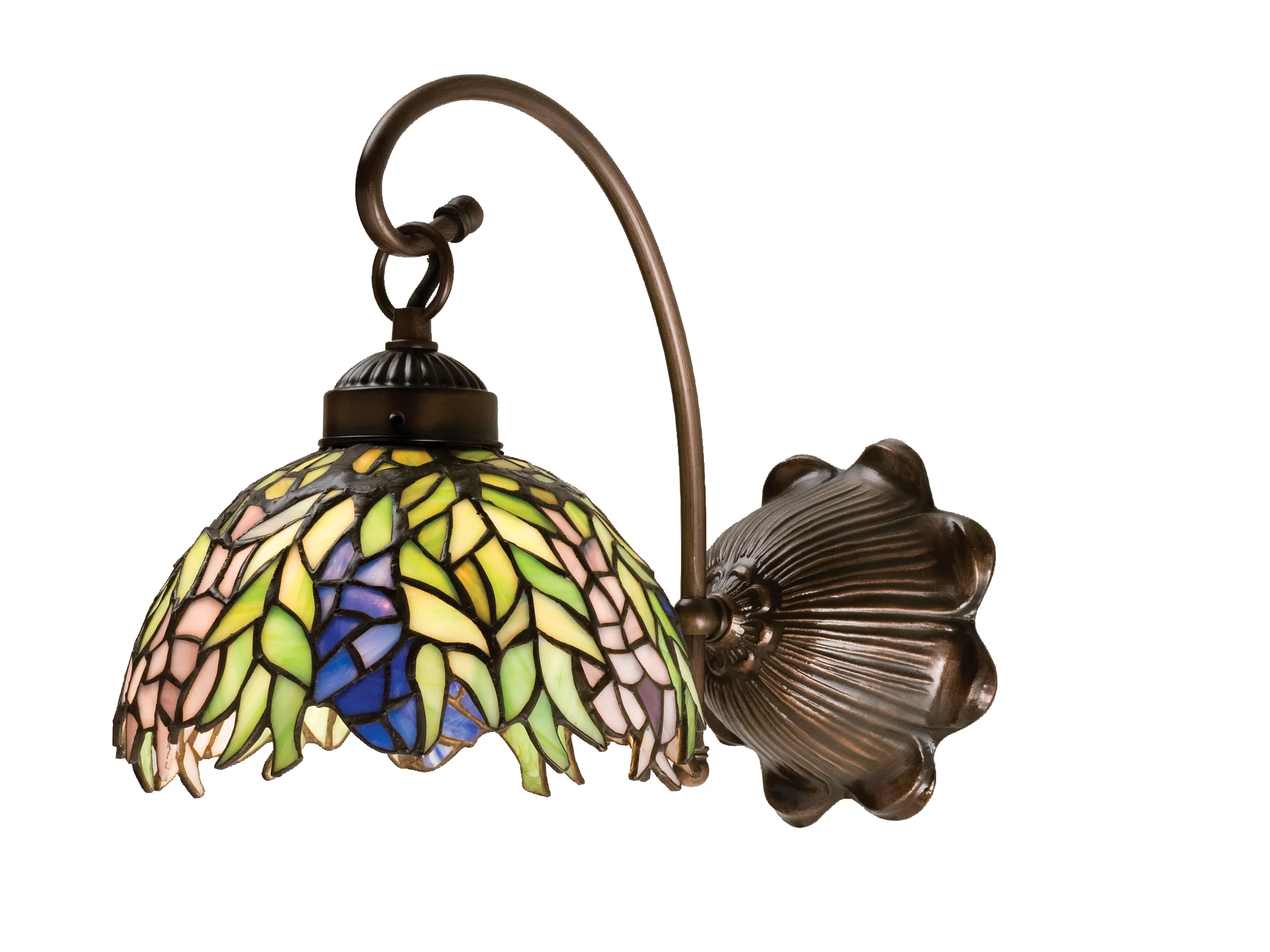 Tiffany Honey Locust One Light Wall Sconce in Mahogany Bronze