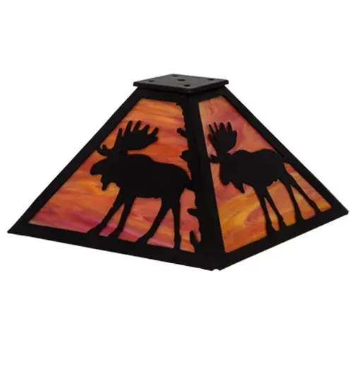 13" Square Lone Moose Shade - Image 3