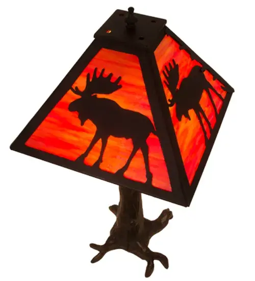 24"H Lone Moose Table Lamp - Image 4