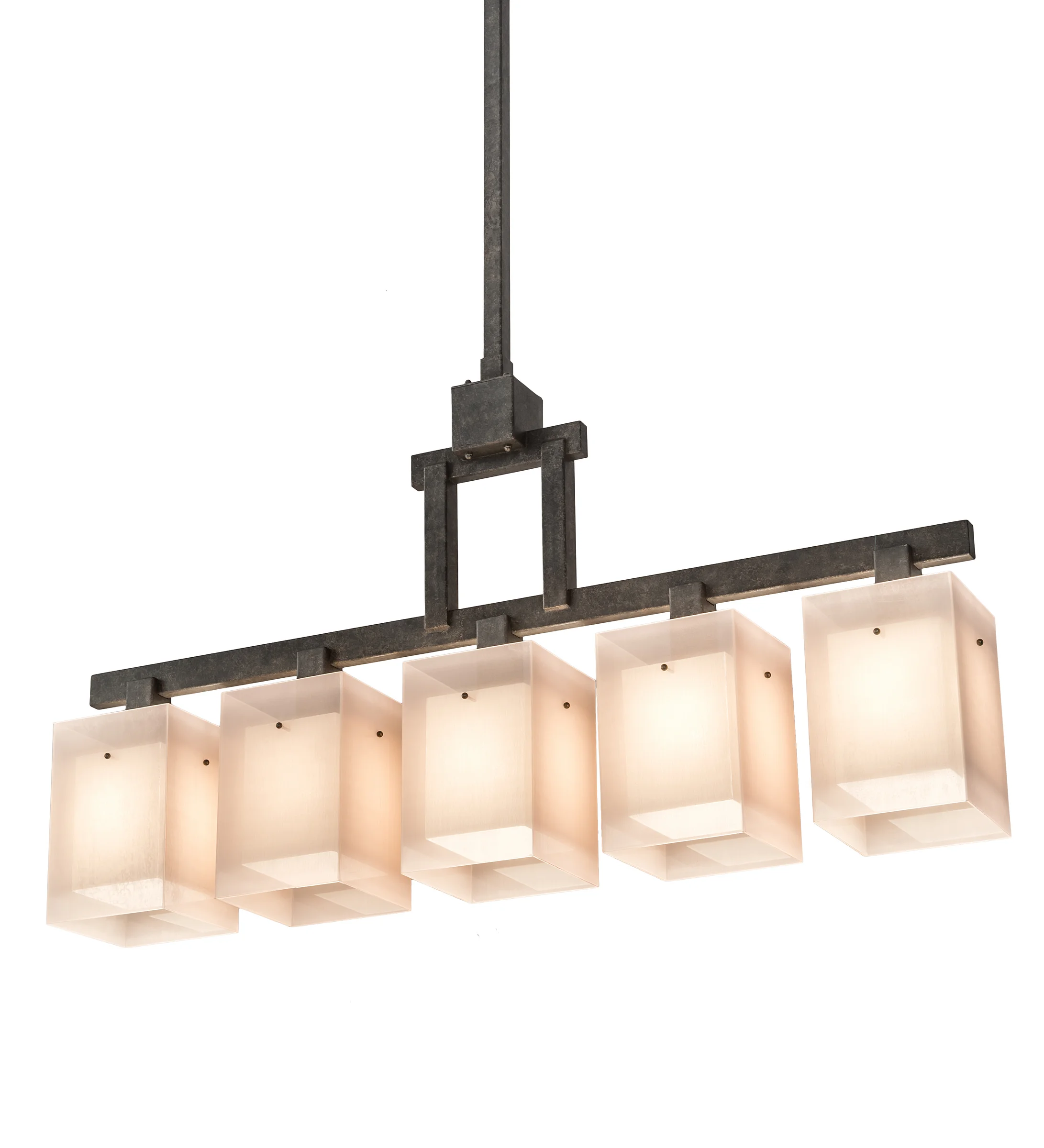 Metro Five Light Pendant in Golden Bronze