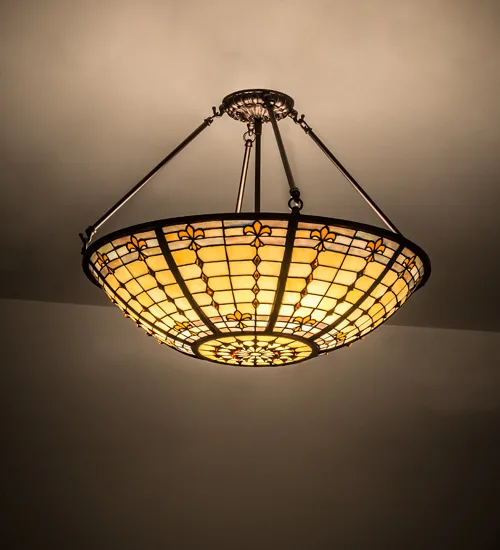 24" Wide Fleur-de-Lite Semi-Flushmount
