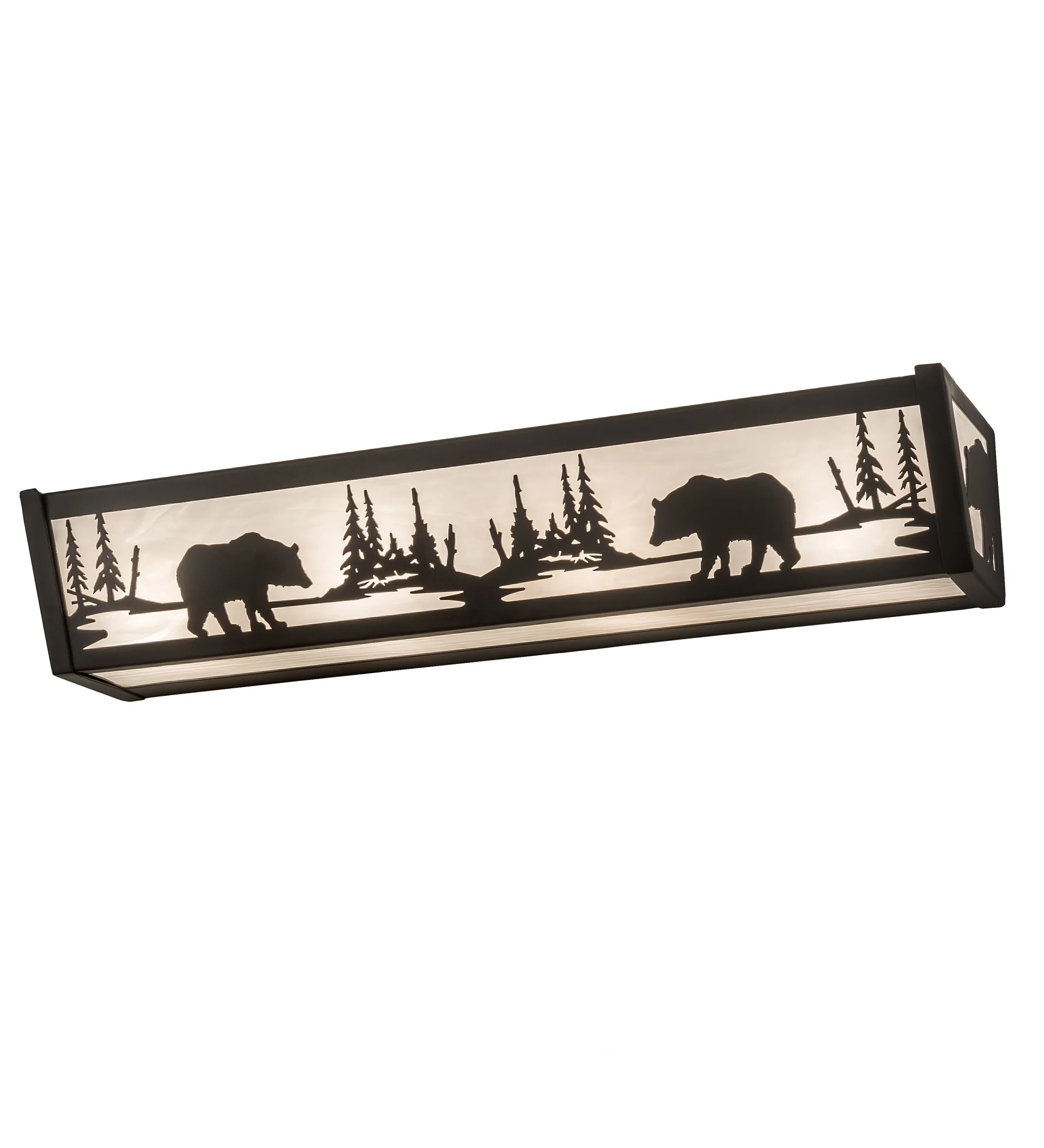 Bear At Lake Four Light Vanity in Oil Rubbed Bronze