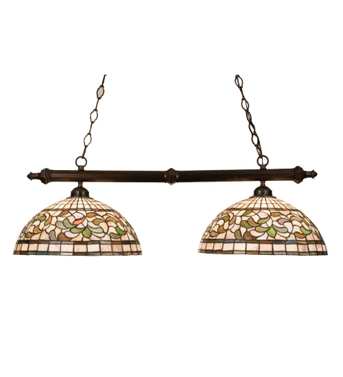 39"L Tiffany Turning Leaf 2 LT Island Pendant