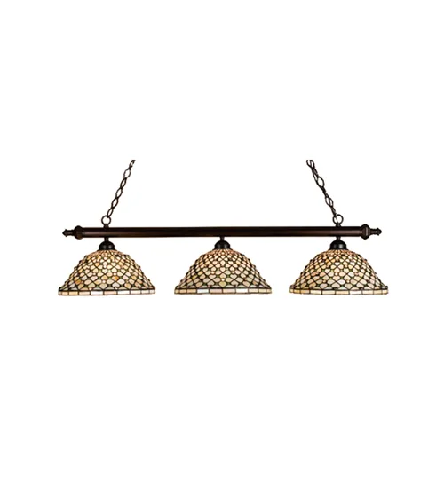 Diamond & Jewel Three Light Island Pendant in Mahogany Bronze