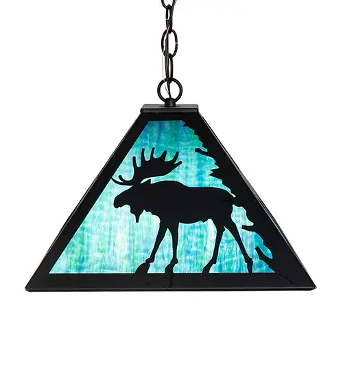13" Square Lone Moose Pendant - Image 5