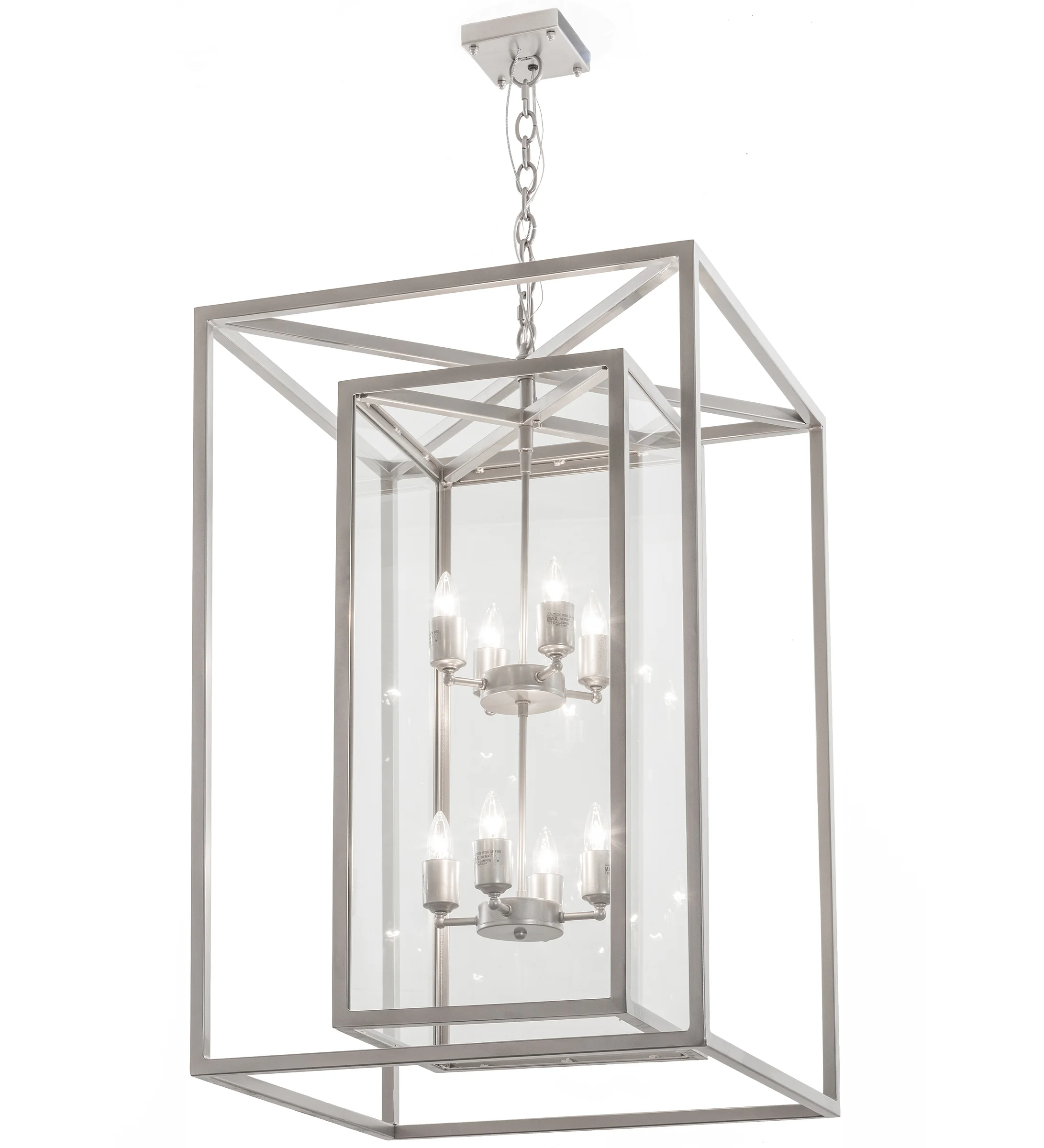 Kitzi Box Eight Light Pendant in Nickel