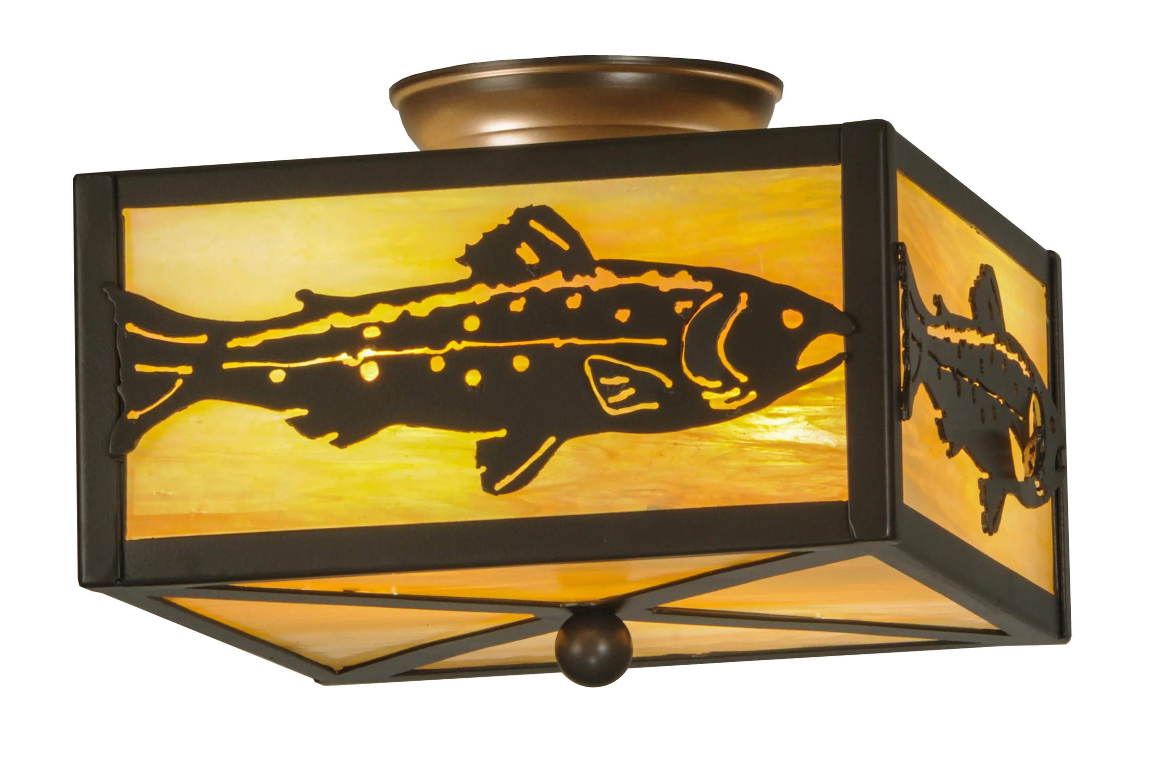 Trout Two Light Flushmount in Timeless Bronze