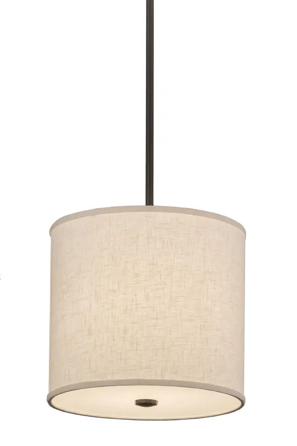 Designed with a round profile and a clean architectural look; this appealing and versatile ceiling pendant defines a sophisticated aesthetic. The Beige Textrene Shade is designed with a Statuario Idalight bottom diffuser and complemented with hardware featured in a Timeless Bronze finish. Handcrafted by highly skilled artisans in our 180;000 square foot manufacturing facility in Yorkville; New York; this transitionally styled pendant is available in a wide range of custom choices including various designs; colors; sizes and dimmable energy efficient lamping options such as LED. UL and cUL listed for damp and dry locations however we do not recommend installing it in spaces that experience a large amount of moisture.