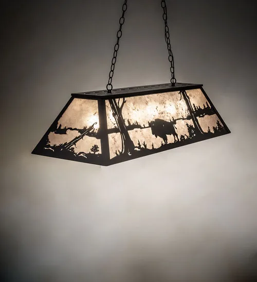 48" Long Buffalo at Lake Oblong Pendant