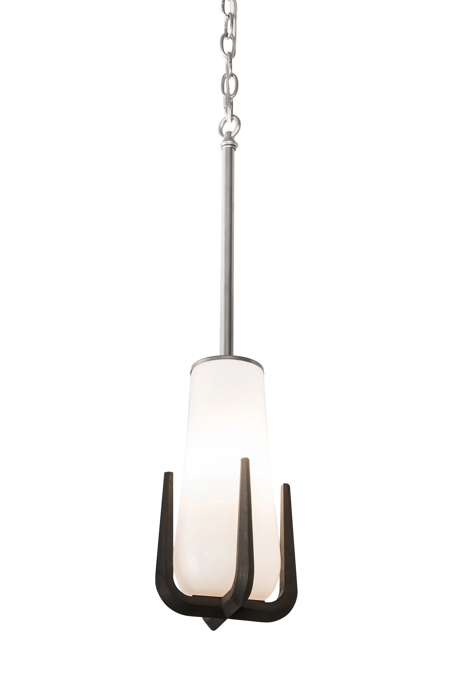 Blumenklaue One Light Mini Pendant in Brushed Nickel & Ebony