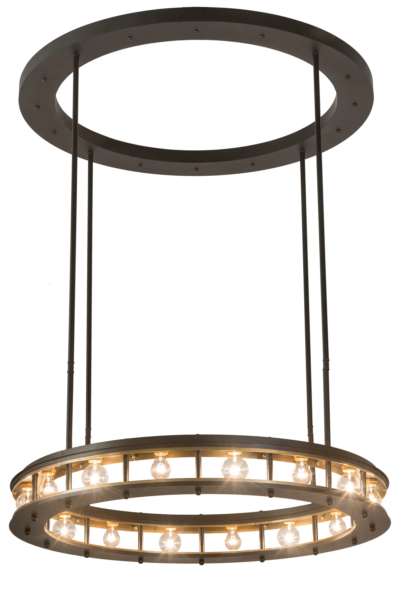 Alva 16 Light Pendant in Solar Black / Buttered Brass