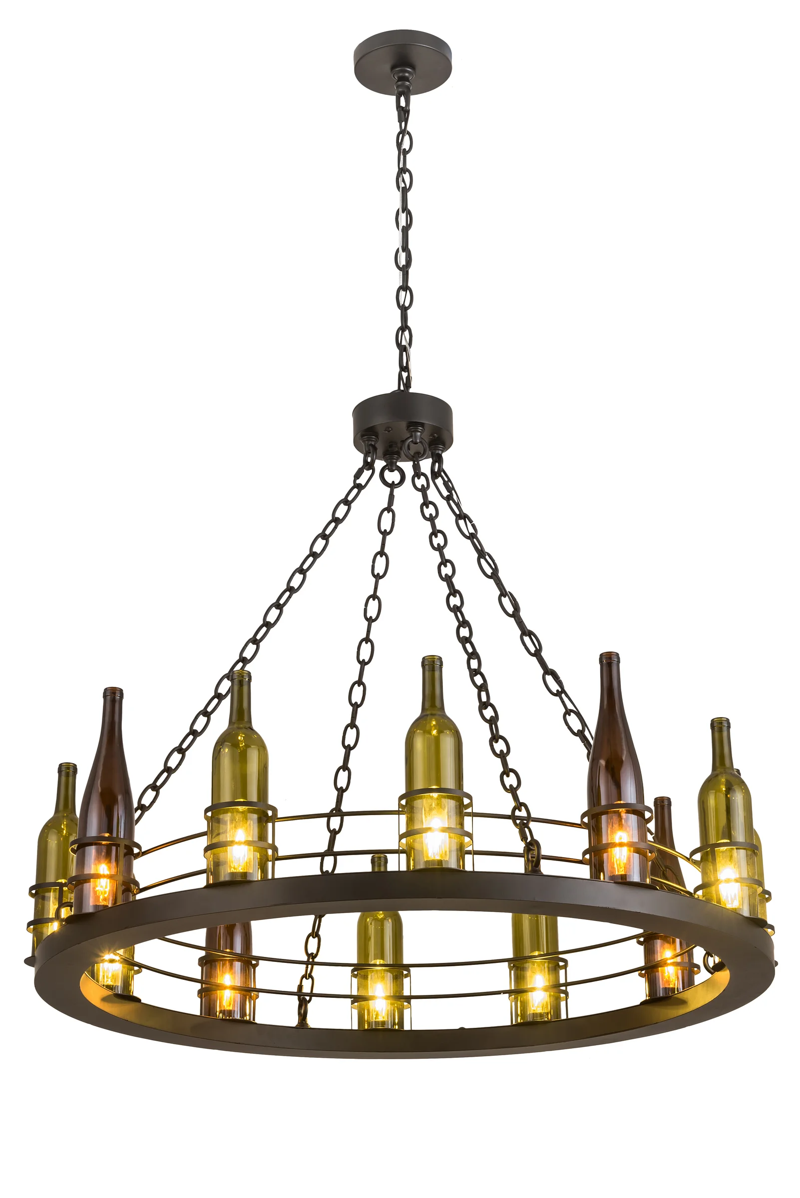 Tuscan Vineyard 12 Light Chandelier in Flat Black