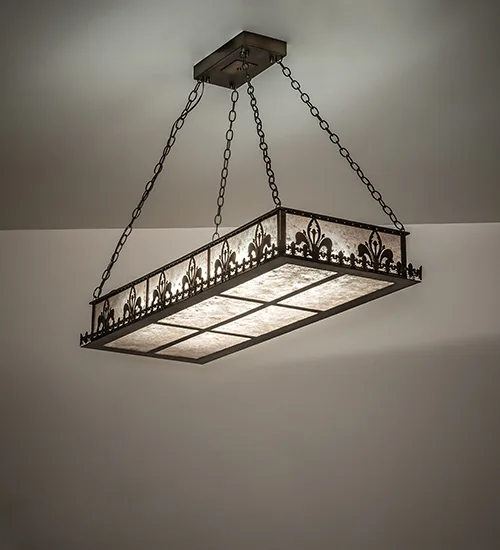 48" Long Gothic Fleur-de-lis Oblong Inverted Pendant