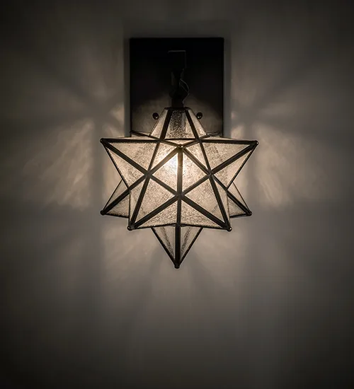 9" Wide Moravian Star Hanging Wall Sconce