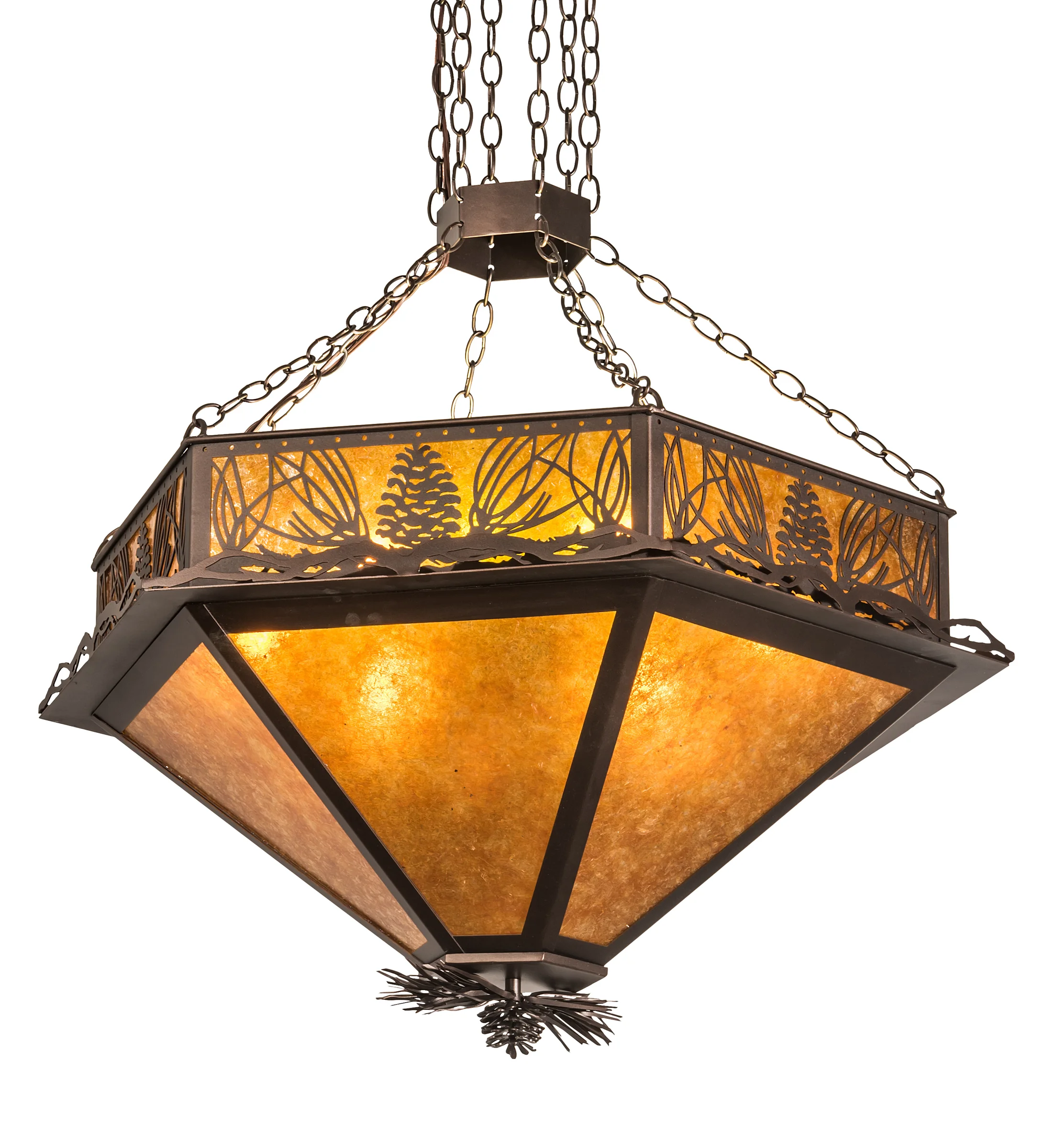 Mountain Pine 12 Light Inverted Pendant in Mahogany Bronze