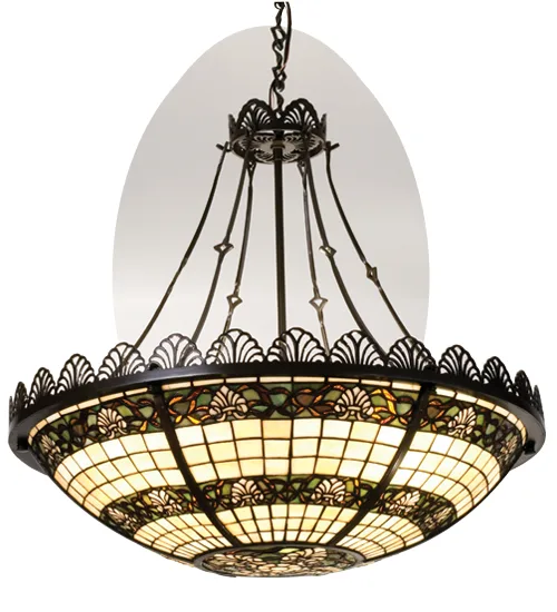 25"W Shell and Ribbon Inverted Pendant