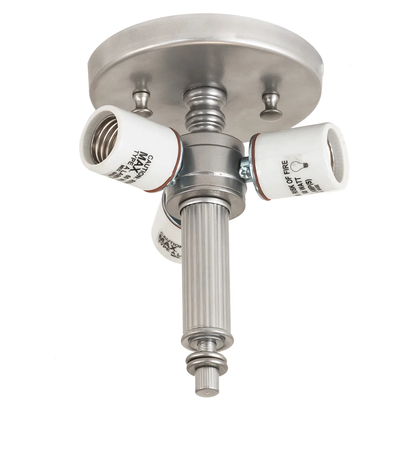 Flushmount Hardware Three Light Flushmount Hardware in Brushed Nickel