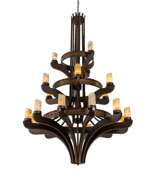 62" Wide Castilla Jadestone 21 Light Three Tier Chandelier - Image 2