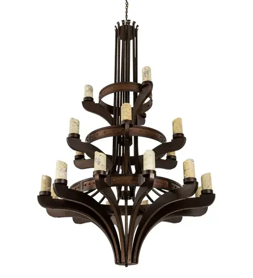 62" Wide Castilla Jadestone 21 Light Three Tier Chandelier - Image 3