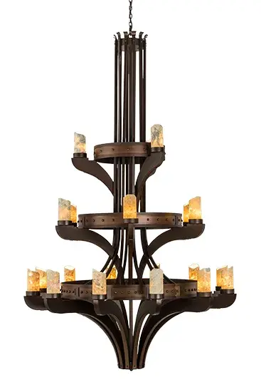 62" Wide Castilla Jadestone 21 Light Three Tier Chandelier - Image 5